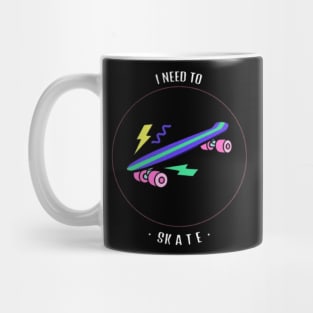 I need to skate retro aesthetic with logo tee - Skateboarding Mug